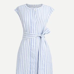 J Crew Linen Maxi Dress with Tie Belt